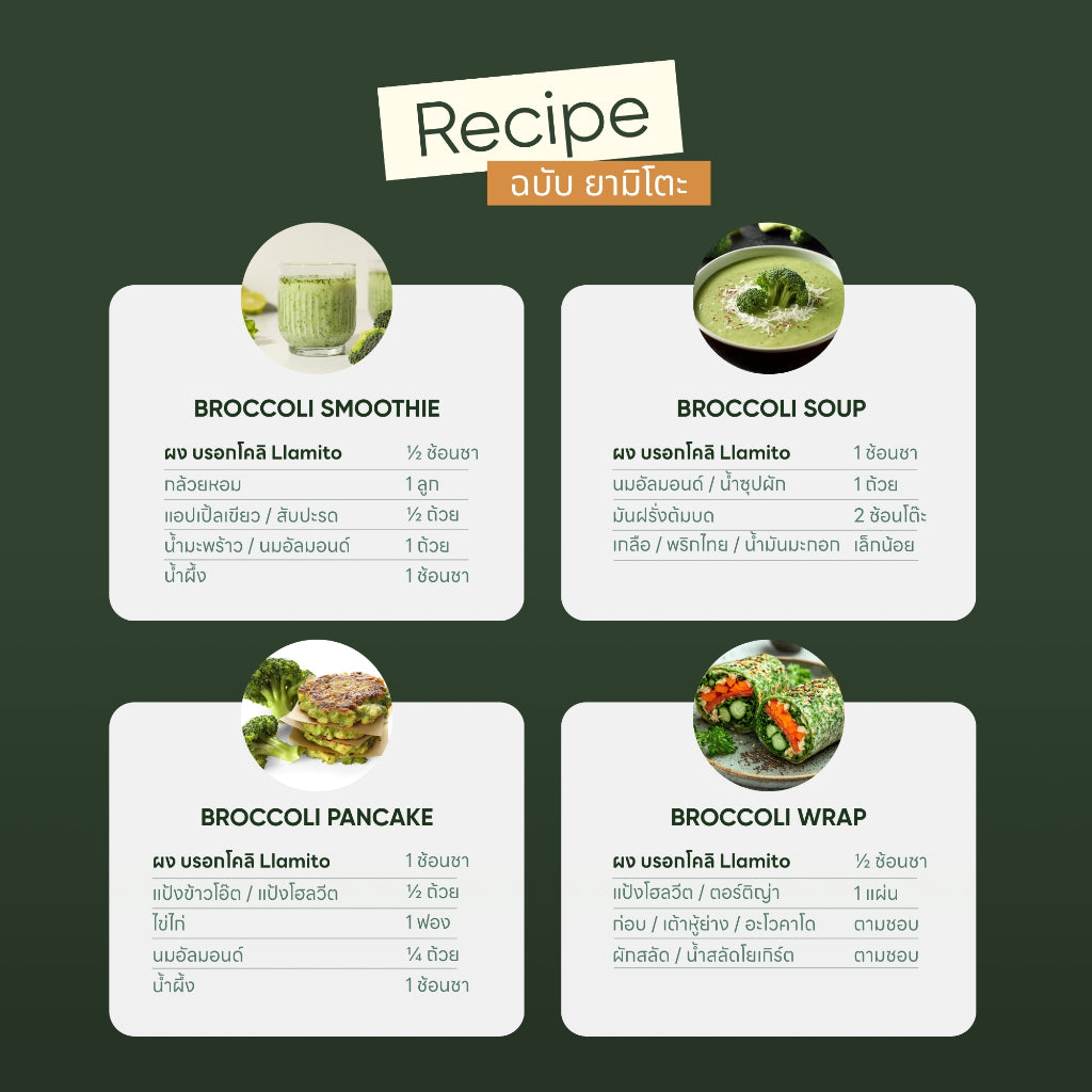 Llamito ผงต้นอ่อนบร็อคโคลี่ ( Broccoli Sprout Powder) ขนาด 250g